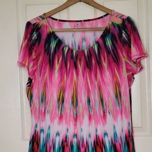 Worthington Woman 1X pink striped blouse